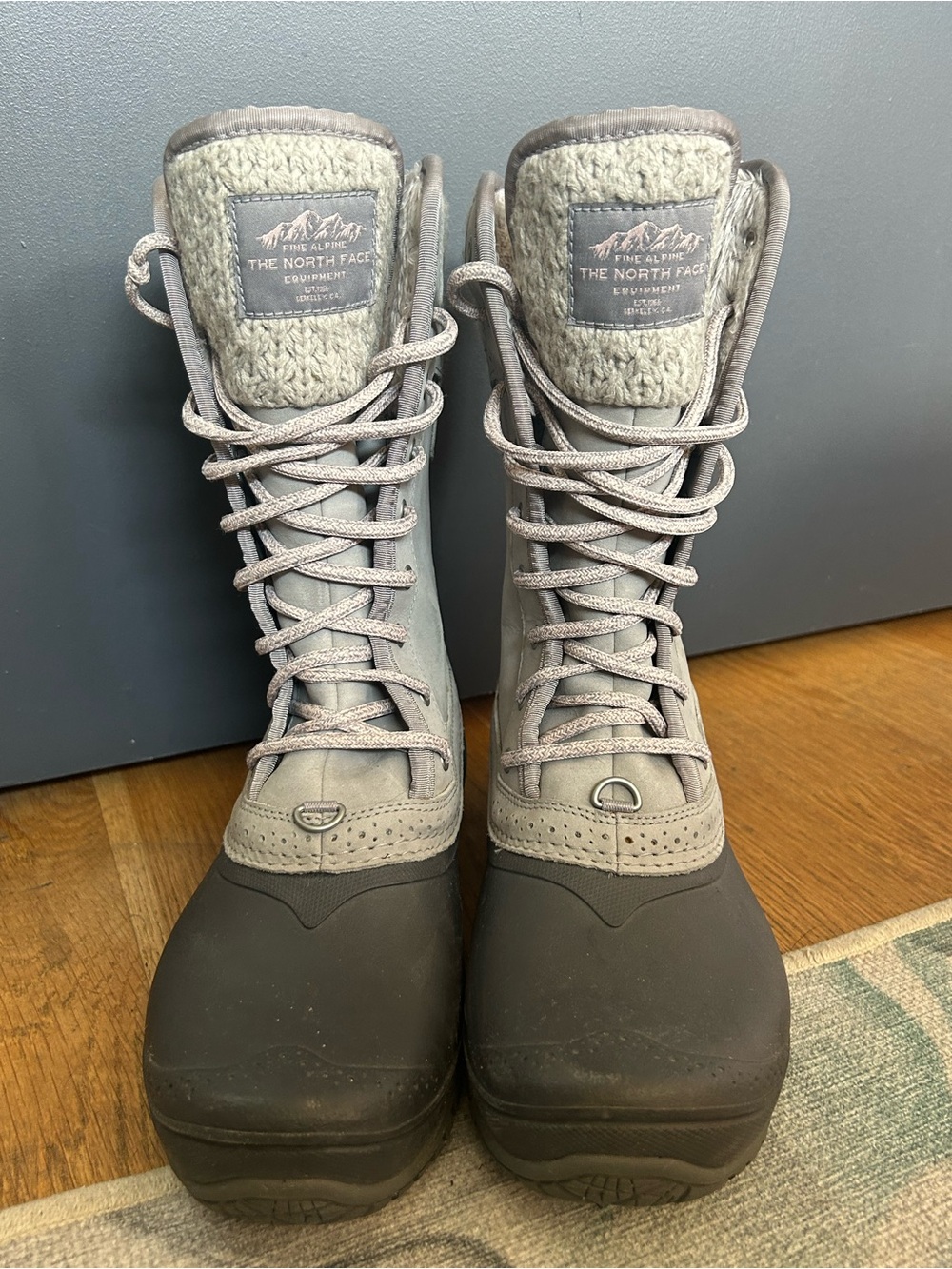 The North Face Women's Lace-Up Winter Boots in Gray and Brown